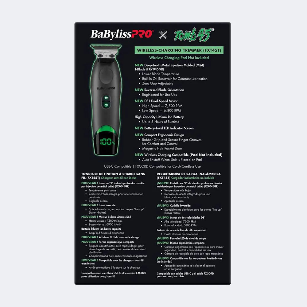 Recortadora de carga inalámbrica BaBylissPRO® x Tomb45®
