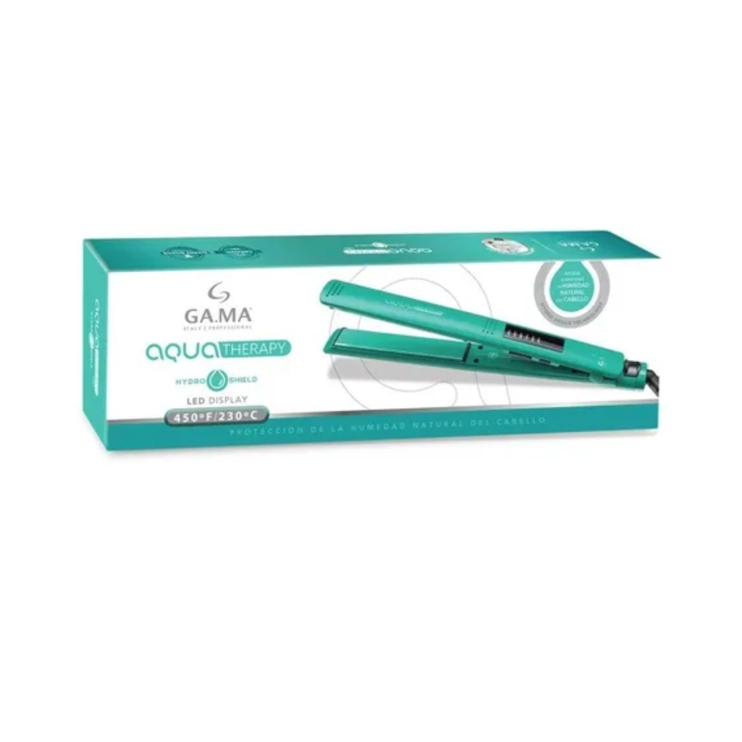 Plancha alisadora Elegance Led Aqua Therapy Control Temperatura Verde Turquesa