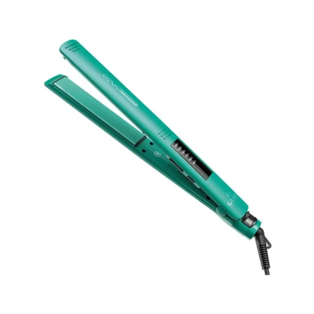 Plancha alisadora Elegance Led Aqua Therapy Control Temperatura Verde Turquesa