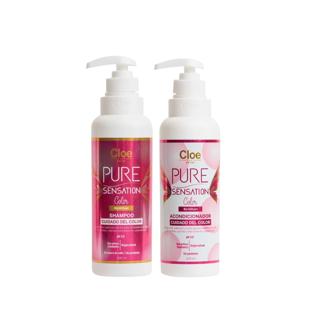 Pack Shampoo Acondicionador Cloe Pure sentation color  400ml c/u